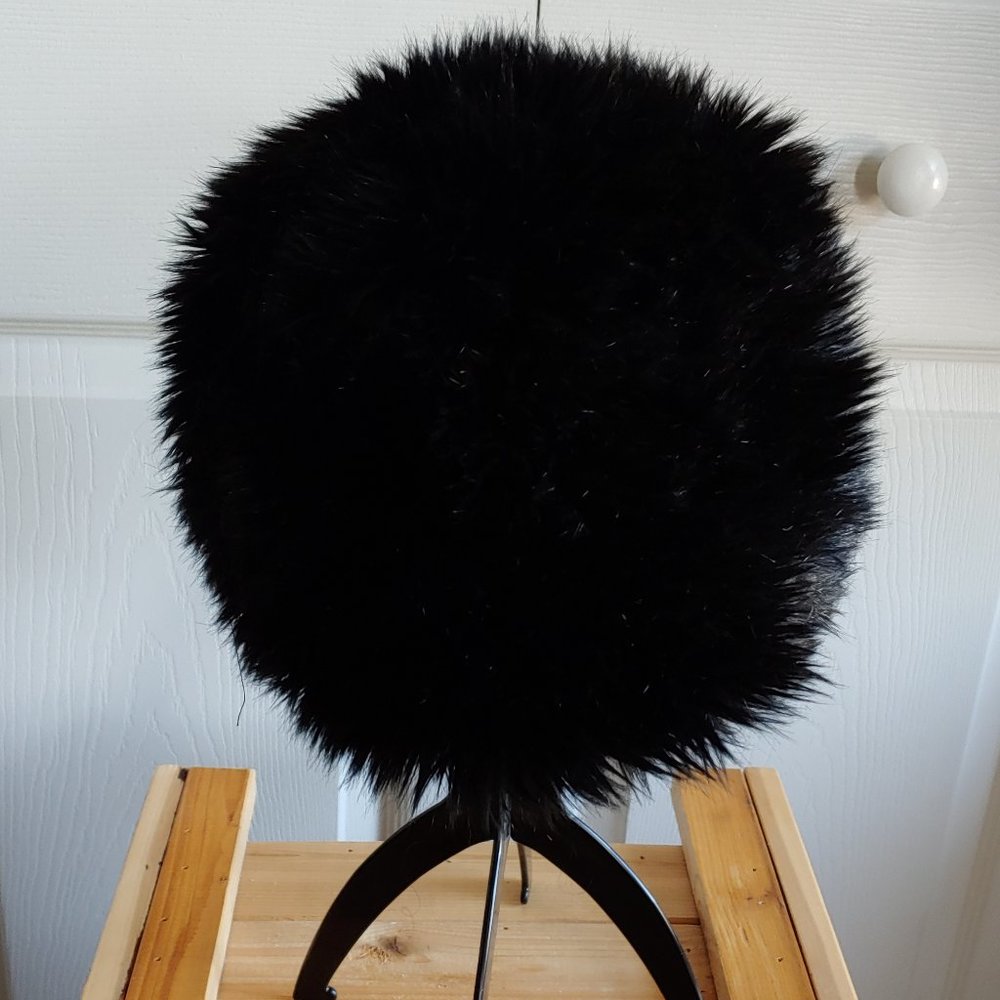 Women Black Faux Fur Hat